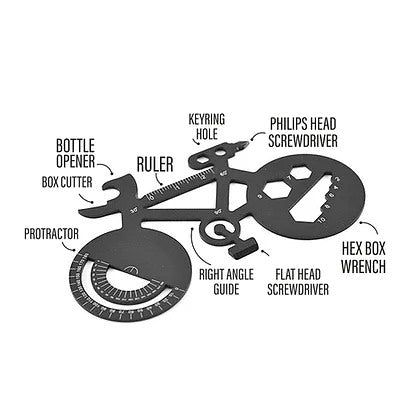 Satzuma, Stainless Steel Bike Shaped 8 Tools In 1 Multi-Product #Bsmt-01.