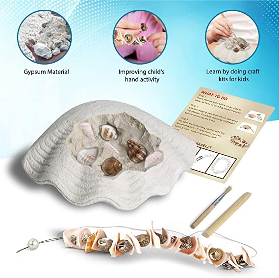 Buddy N Buddies, Sea Shell Excavation Kits, Dig Out & Make Your Own Bracelet With Beautiful Sea Shell ,Children'S Popular Science Education Toys