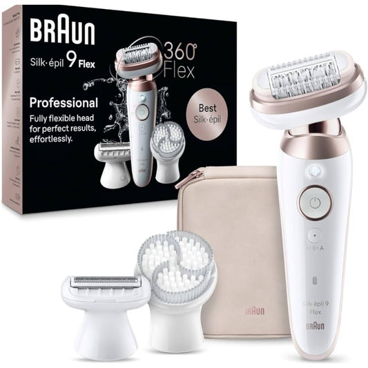 Braun, Silkepil 9, 360 Flex Head + 5 Extras, Wet & Dry, Rechargeable