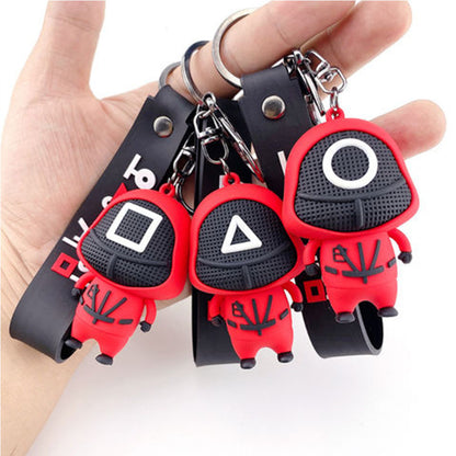 Squid Game, Figures Mask Keychain 5cm With Band, Available in Different Colors