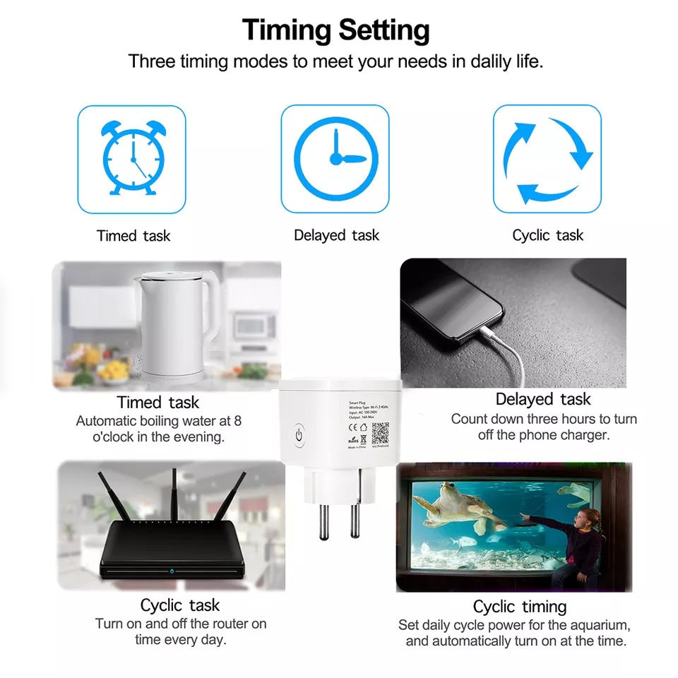 Tuya, Wifi Smart Plug Eu Plug 20A