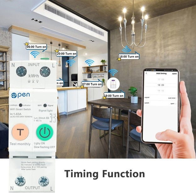 Tuya, Open Smart Circuit Breaker 2P With Leakage Metering Rs485