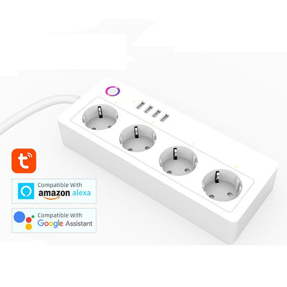 Tuya Smart Power Strip, 4 Sockets + 4 Usb, With Switch, Cord 1.8M