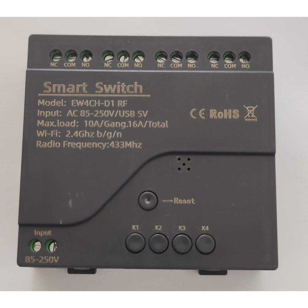 Ewelink Wifi+Rf Switch 4 Channel + Case Ac85-250V 10A