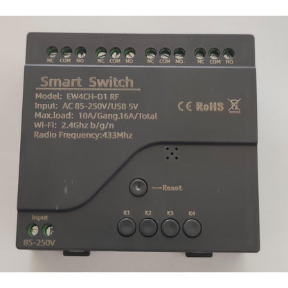Ewelink Wifi+Rf Switch 4 Channel + Case Ac85-250V 10A