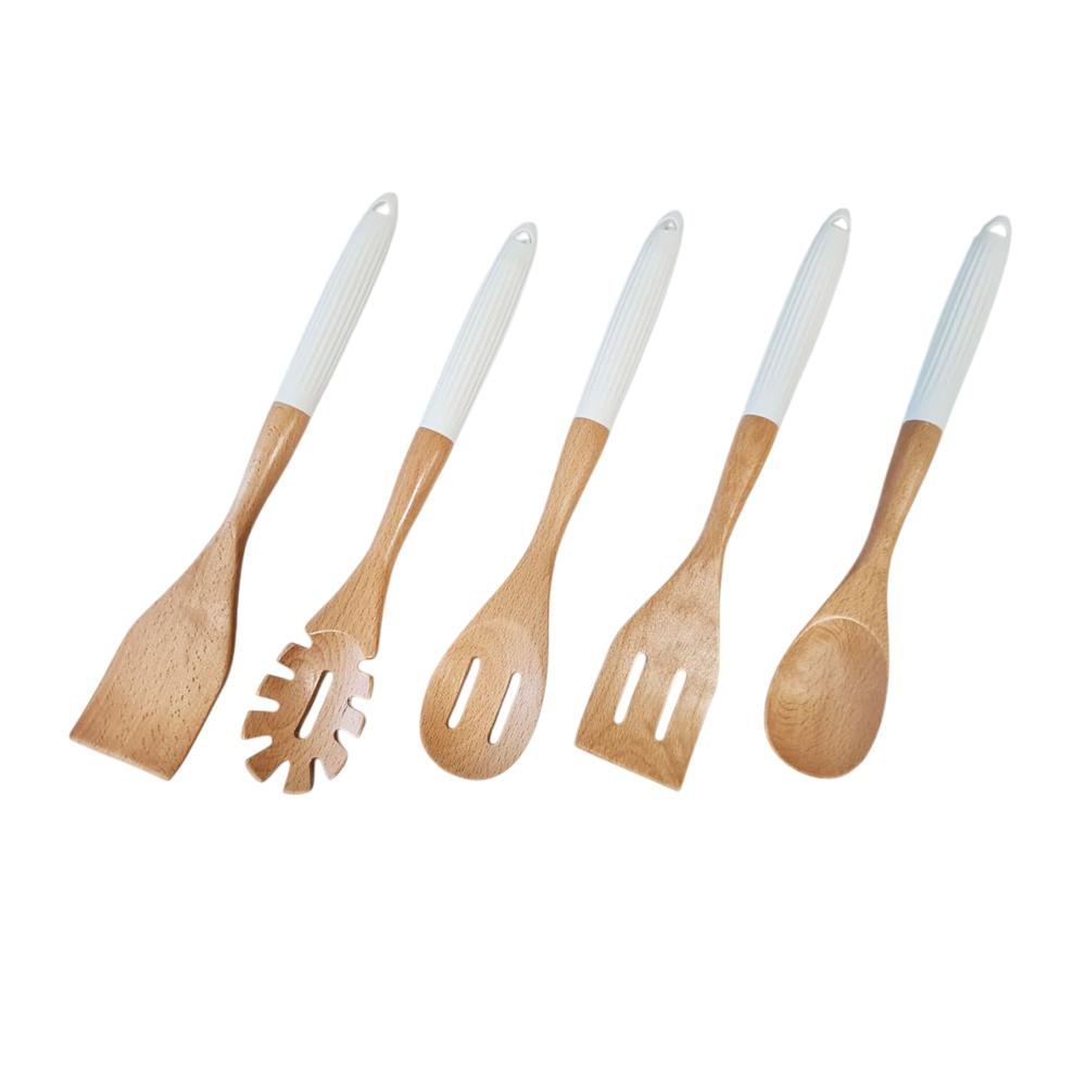 Tessie - Jessie Kitchen Utensil 5-Piece Set, ABS - Silicone Material - Cream, SK-8044