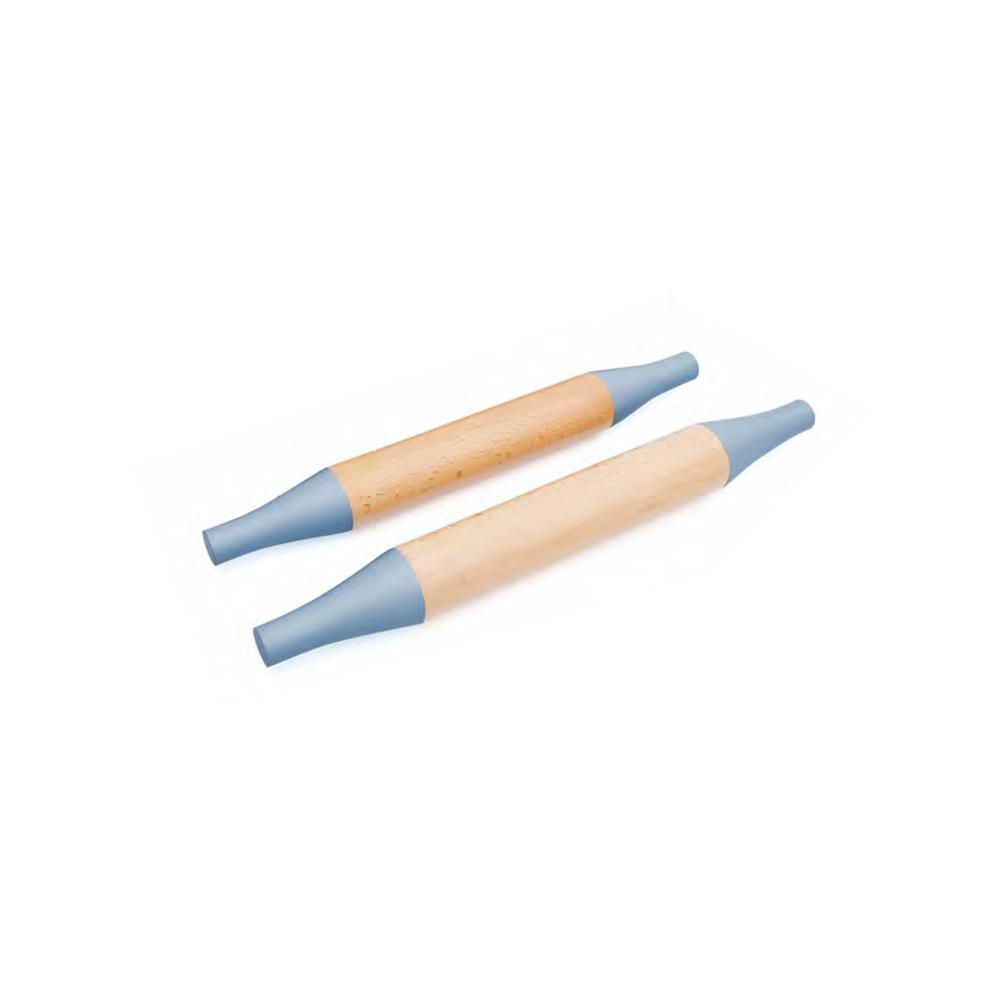 Tessie - Jessie Wood Rolling Pin – 39cm, White - Brown, SK-9244