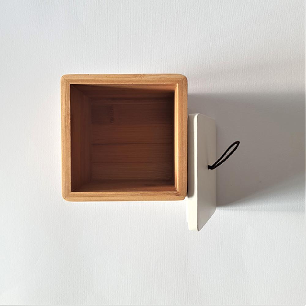 Tessie - Jessie Bamboo Tea Bag Storage Box – White LID, SK-9342