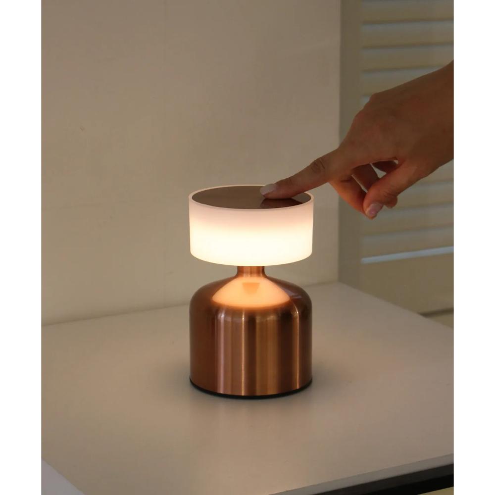 Versatile Bronze Cordless Table Lamp 13 cm, Touch Control, 3 Light Levels, SK1951411