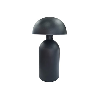 Black Modern Rechargeable Mushroom Table Lamp 23 cm - Metal Finish, SK195143