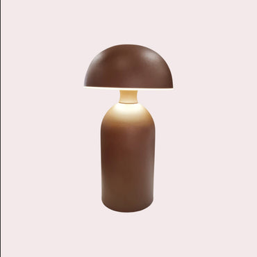 Brown Modern Rechargeable Mushroom Table Lamp 23 cm - Metal Finish, SK195144