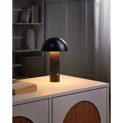 Black Wireless Mushroom LED Table Lamp 22 cm with Touch Dimming, SK195145