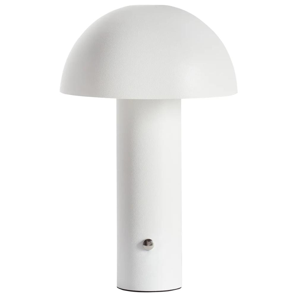 White Wireless Mushroom LED Table Lamp 22 cm with Touch Dimming, SK195146