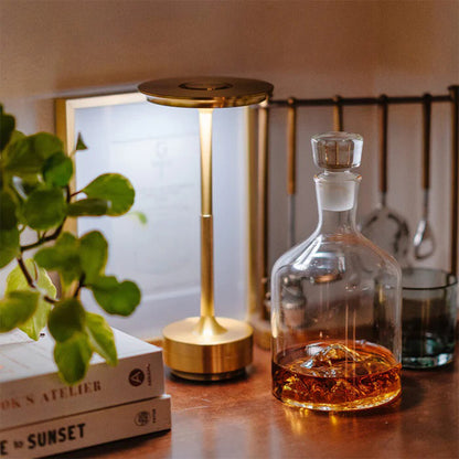 Premium Gold LED Table Lamp 28 cm - Elegant Ambient Illumination, SK195147