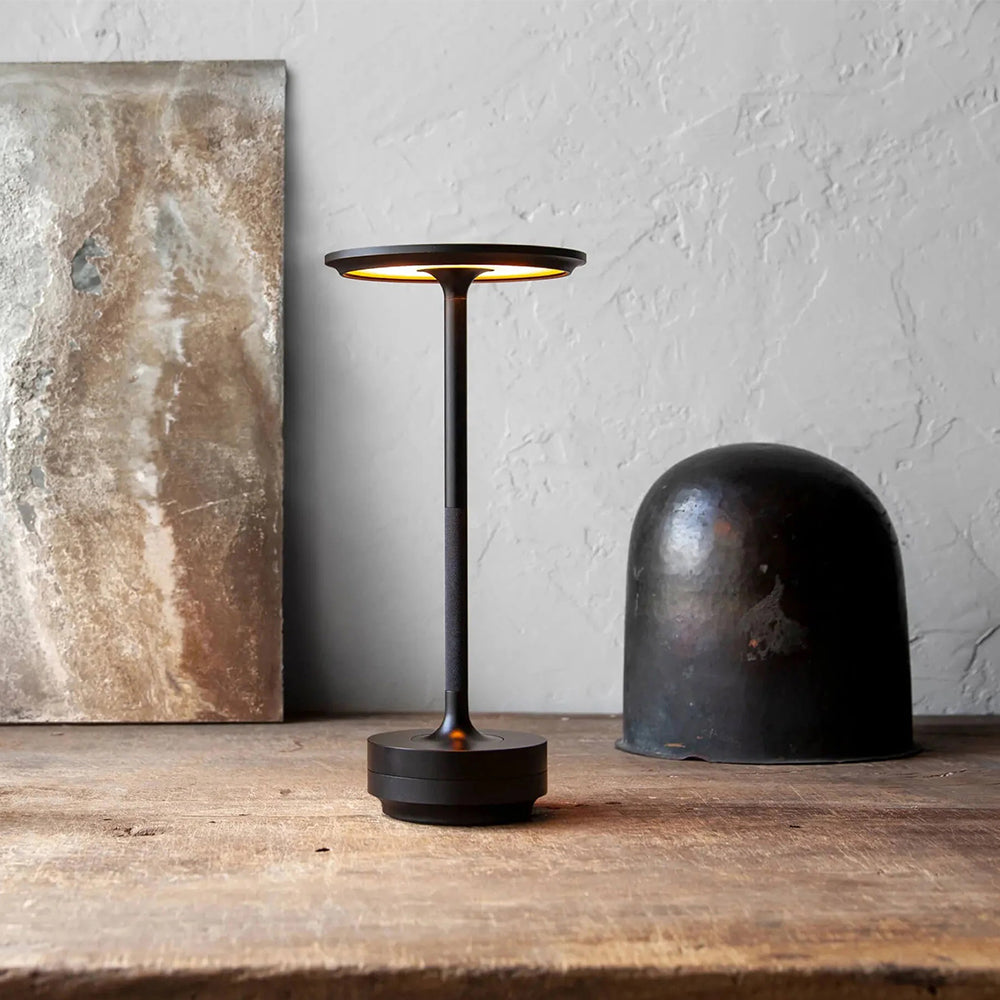 Premium Black LED Table Lamp 28 cm - Elegant Ambient Illumination, SK195148