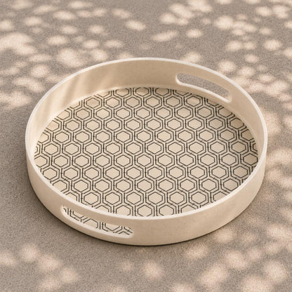 Eco Bamboo Fibre 18-Piece Dining & Serving Set | Geometric Pattern
