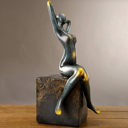 Modern Abstract Yoga Figurine 40 cm - Resin Art Sculpture for Interior Decor, SK880
