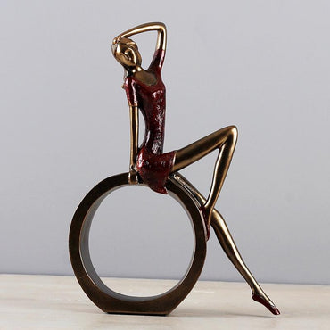 Modern Women Duo Resin Figurine - Artistic Home Decor Accent, SK882
