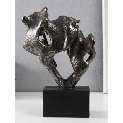 Silence Is Gold - No Hear, No See, No Speak,  Abstract Bronze Resin Art Sculpture 26 cm, SK915E