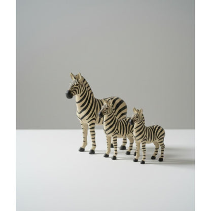 Set of 3 Zibra Horse Sculptures, Elegant Decorative Figurines for Home and Office, SK916