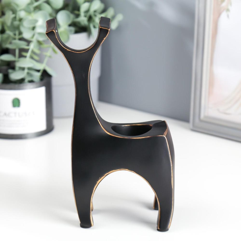 2-Piece Minimalist Deer Resin Tealight Holders ? Modern Accent Decor, SK917