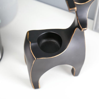 2-Piece Minimalist Deer Resin Tealight Holders ? Modern Accent Decor, SK917