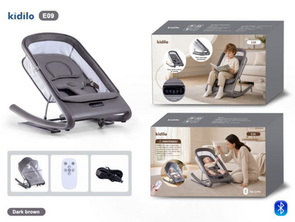KIDILO E09 Smart Baby Bouncer – 3-in-1 Adjustable Rocker with Bluetooth & Toy Bar