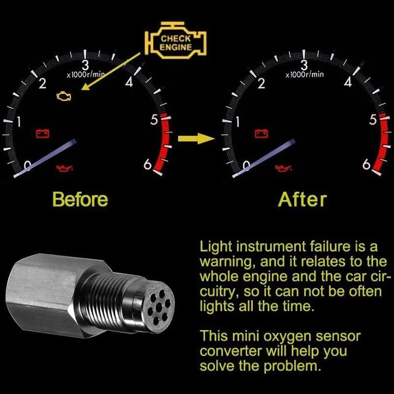 Iron Oxygen Sensor Adapter with Catalytic Converter - 45?