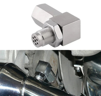 Iron Oxygen Sensor Adapter with Catalytic Converter - L Shaped
