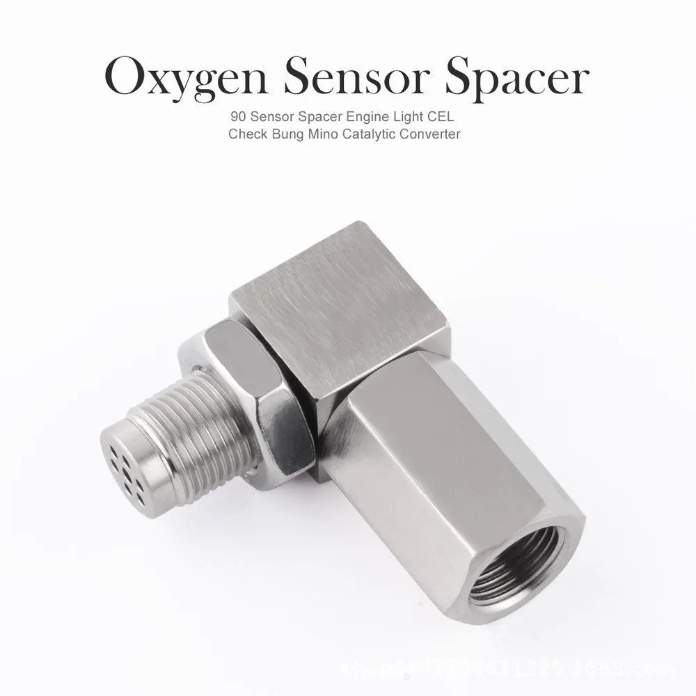 Iron Oxygen Sensor Adapter with Catalytic Converter - L Shaped