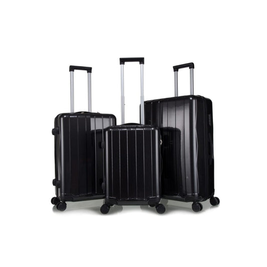 SpacePro, Luggage 3 Piece Set Suitcase Spinner Hardshell Lightweight TSA Lock, Black