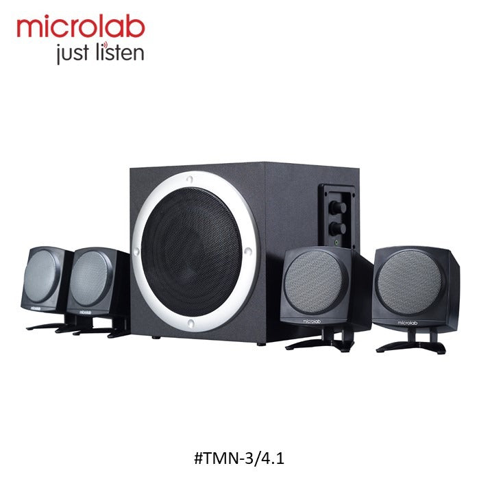Microlab, Tmn-3 Powerful 4.1 Subwoofer Speaker System For Movies And Music Entertainment