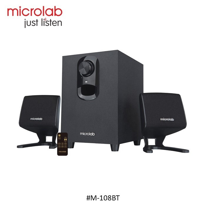 Microlab, M-108Bt 2.1 Speaker System With Built-In Amplifier And Remote Control