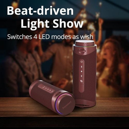 Tronsmart, T7 30W Waterproof Bluetooth Portable Outdoor Speaker With Built In Battery And Vibrant Led Modes 1030841 Dark Red