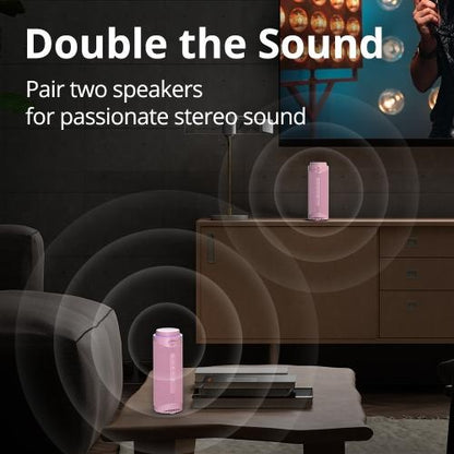 Tronsmart, T7 30W Waterproof Bluetooth Portable Outdoor Speaker With Built In Battery And Vibrant Led Modes 1030839 Pink