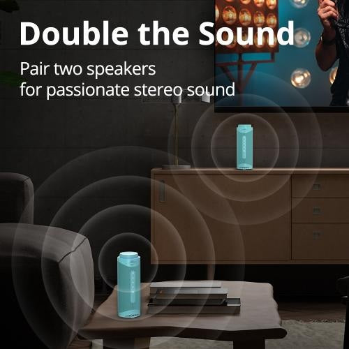 Tronsmart, T7 30W Waterproof Bluetooth Portable Outdoor Speaker With Built In Battery And Vibrant Led Modes 1030840 Turquoise