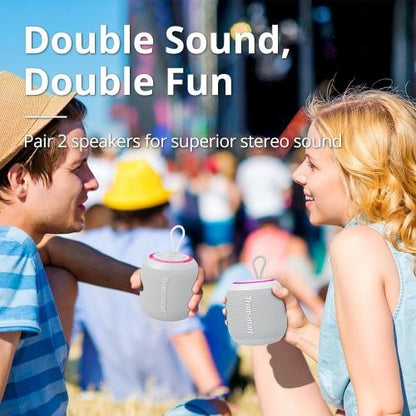 Tronsmart, T7 Mini 15W Waterproof Bluetooth Portable Outdoor Speaker With Built In Battery, Up To 18 Hours Playtime 993710 Gray