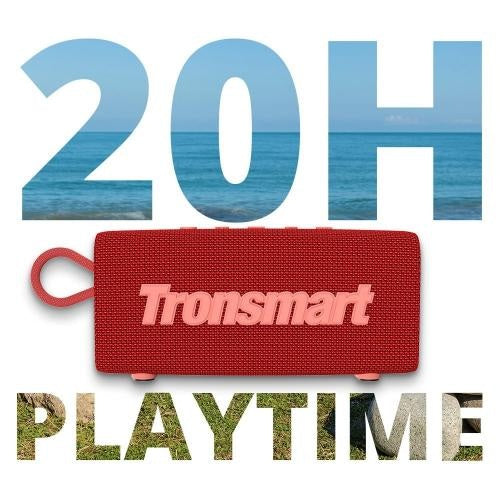 Tronsmart, Trip 10W Waterproof Bluetooth Portable Outdoor Speaker With Built In Battery, Up To 20 Hours Playtime 797552 Red