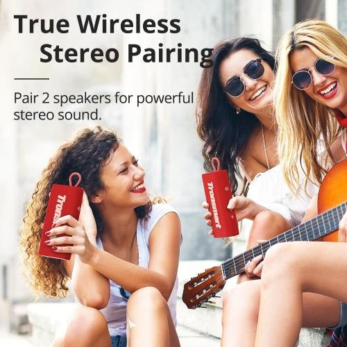 Tronsmart, Trip 10W Waterproof Bluetooth Portable Outdoor Speaker With Built In Battery, Up To 20 Hours Playtime 797552 Red