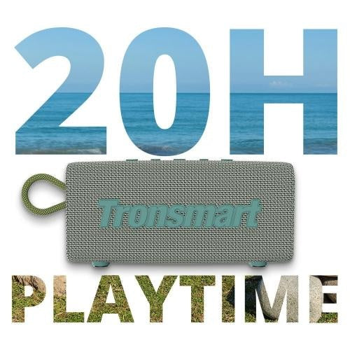 Tronsmart, Trip 10W Waterproof Bluetooth Portable Outdoor Speaker With Built In Battery, Up To 20 Hours Playtime 797550 Gray