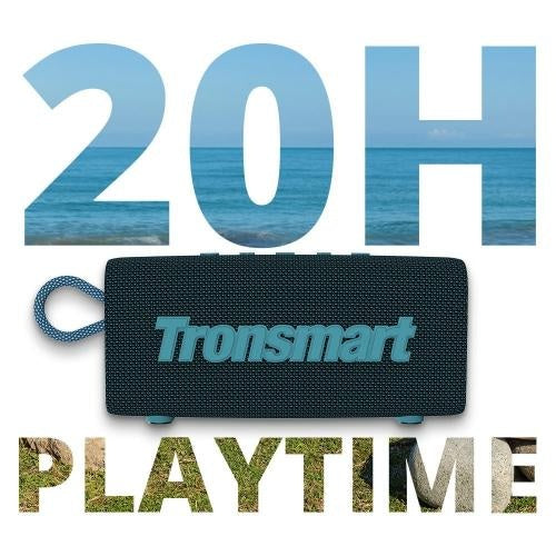 Tronsmart, Trip 10W Waterproof Bluetooth Portable Outdoor Speaker With Built In Battery, Up To 20 Hours Playtime 797549 Blue