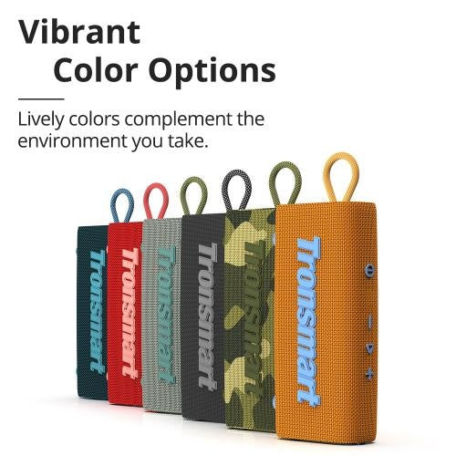 Tronsmart, Trip 10W Waterproof Bluetooth Portable Outdoor Speaker With Built In Battery, Up To 20 Hours Playtime 859946 Camouflage
