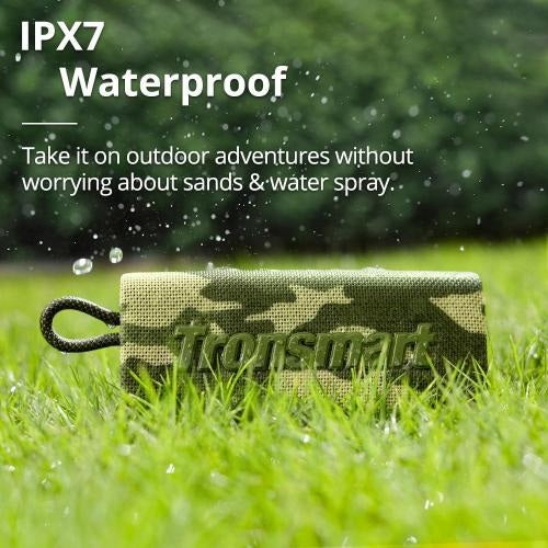Tronsmart, Trip 10W Waterproof Bluetooth Portable Outdoor Speaker With Built In Battery, Up To 20 Hours Playtime 859946 Camouflage