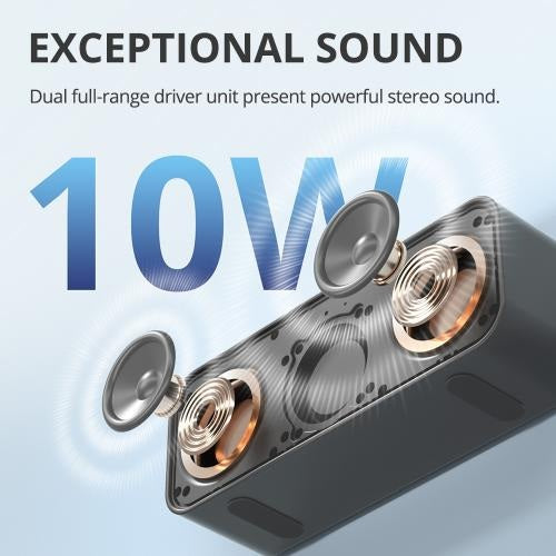 Tronsmart, T2 Mini 10W Bluetooth Portable Outdoor Speaker With Built In Battery, Up To 18 Hours Playtime 1000263 Gray
