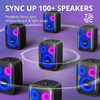 Tronsmart, Halo 200 120W Karaoke Bluetooth Party Speaker + 2 Wireless Microphone, With Soundpulse Audio & Built-In Powerbank, Up To 18 Hours Of Playtime 968233