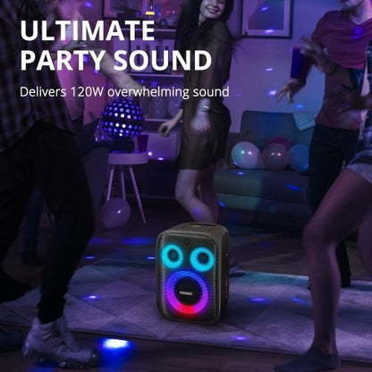 Tronsmart, Halo 200 120W Karaoke Bluetooth Party Speaker + 2 Wireless Microphone, With Soundpulse Audio & Built-In Powerbank, Up To 18 Hours Of Playtime 968233