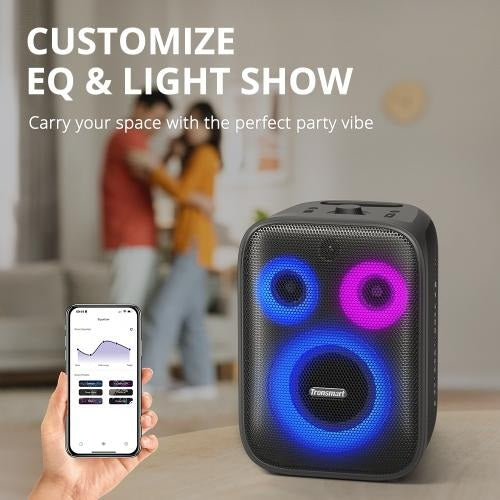 Tronsmart, Halo 200 120W Karaoke Bluetooth Party Speaker + 2 Wireless Microphone, With Soundpulse Audio & Built-In Powerbank, Up To 18 Hours Of Playtime 968233