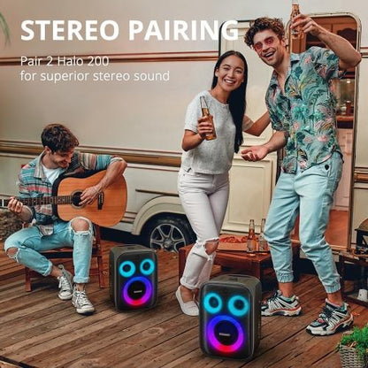 Tronsmart, Halo 200 120W Karaoke Bluetooth Party Speaker + 2 Wireless Microphone, With Soundpulse Audio & Built-In Powerbank, Up To 18 Hours Of Playtime 968233