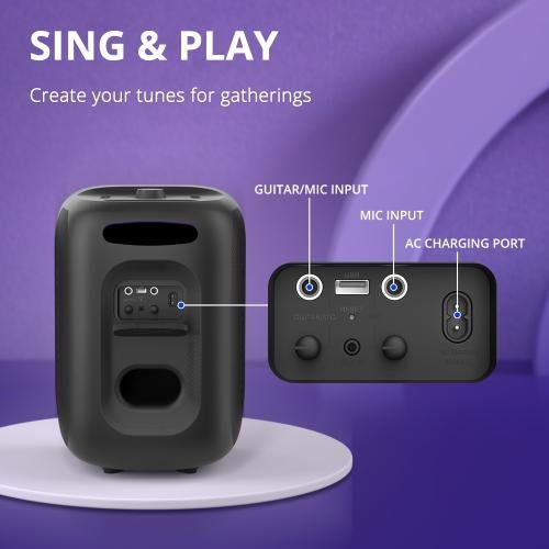 Tronsmart, Halo 200 120W Karaoke Bluetooth Party Speaker + 2 Wireless Microphone, With Soundpulse Audio & Built-In Powerbank, Up To 18 Hours Of Playtime 968233