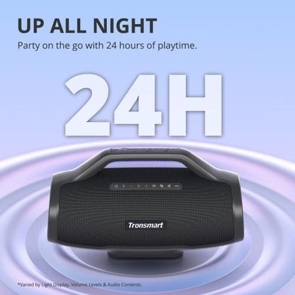Tronsmart, Bang Max 130W Portable Party Speaker With Built In Power Bank And Customized Led, Up To 24 Hours Playtime 995053